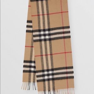 Burberry Beige Check Cashmere Scarf